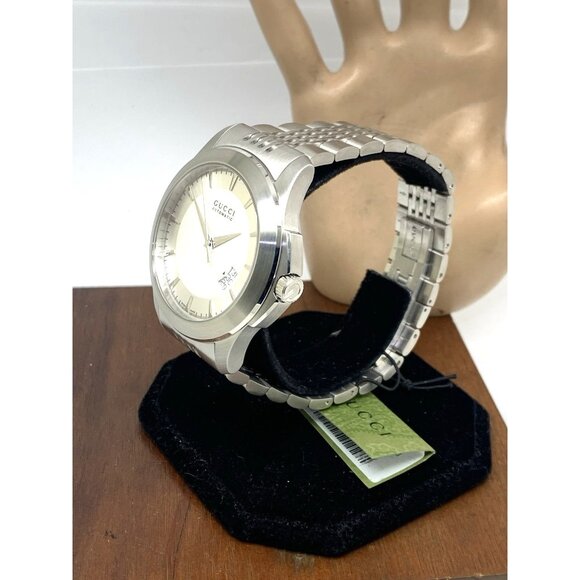 Gucci Men's Watch YA126209 G-Timeless Swiss Automatic Silver Steel 44mm - Picture 2 of 14
